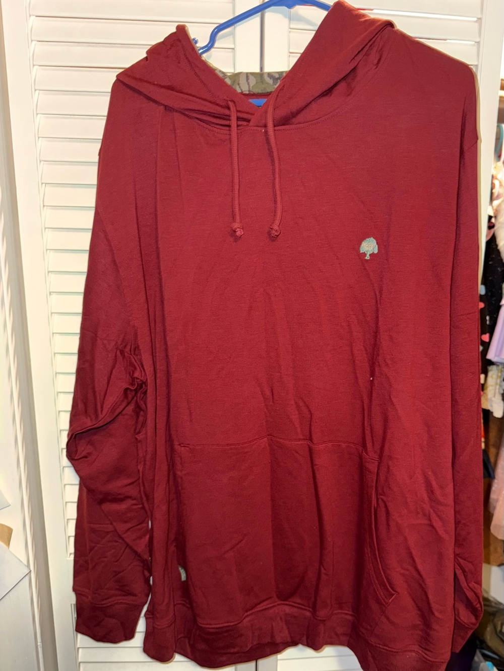Mossy Oak Men's Crewneck Hoodie in Maroon